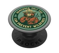 Remember Only You Can Prevent Wildfires Pointing Smokey Bear PopSockets Adhesive PopGrip