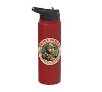 Remember Only You Vintage Smokey Bear Seal Retro Stainless Steel Insulated Water Bottle