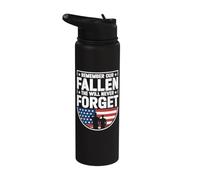 Remember Our Fallen We Will Never Forget Patriotic Tribute Stainless Steel Insulated Water Bottle