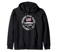 Remember Pearl Harbor December 7, 1941 U.S.S. Arizona BB39 Zip Hoodie