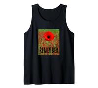 Remember - Poppy Field Design with A Single Red Poppy Tank Top