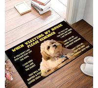 Remember Shih Tzu Dog House Rules Door Mats Non-Slip Bathroom Rug Soft Barrier Mat For Entrance Bathroom Kitchen 40X60 Cm