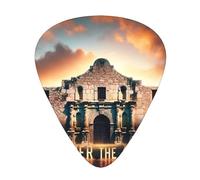 Remember-The-Alamo-Texas 12 Pack Guitar Picks With 3 Thicknesses And Storage Box, Abs Plectrums For Electric Bass Guitar Players