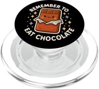 "Remember to Eat Chocolate" Cute Funny Food PopSockets PopGrip for MagSafe