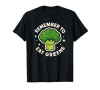 Remember to Eat Greens Cute Broccoli Character T-Shirt
