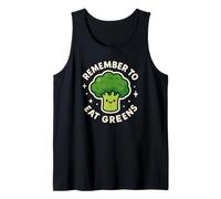 Remember to Eat Greens Cute Broccoli Character Tank Top