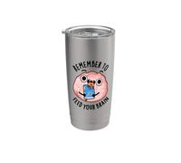 Remember to Feed Your Brain Funny Reading Pun Stainless Steel Insulated Tumbler