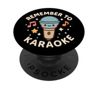 "Remember to Karaoke" Cute Funny Character PopSockets Adhesive PopGrip