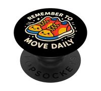 "Remember To Move Daily" Cute Funny Sneaker Art PopSockets Adhesive PopGrip