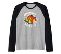 Remember to Move Daily Cute Funny Sneaker Art Raglan Baseball Tee