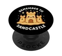 "Remember to Sandcastle" Cute Beach Theme PopSockets Adhesive PopGrip