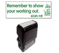 Remember to Show Your Working Out Maths Pre Inked School Teachers Feedback Marking Stamper Stamp 38x15mm Primary Teaching Services (Green)