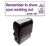 Remember to Show Your Working Out Maths Pre Inked School Teachers Feedback Marking Stamper Stamp 38x15mm Primary Teaching Services (Purple)