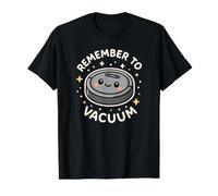 Remember to Vacuum Cute Robot Vacuum Character Value Graphic T-Shirt, Men, Black, XL