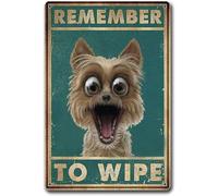 Remember to Wipe Funny Retro Metal Tin Sign Aluminum Sign for Bar Pub Poster 8x12 Inch