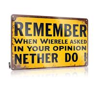 Remember When Asked, Neither Do I. Artwork Gate Hanging | Americana Tin Metal Decor Gift For Biker Vintage Metal Wall Decor(20X30CM)