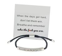 Remember Who F You Are Motivational Tube Bracelet, Adjustable Hand Bracelet, Funny Inspirational Braided Tube I8S7