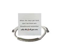 Remember Who The F You are Inspirational Bracelets | Don't Let The Hard Days,Adjustable Cord Message Card Gift for Sister Friend Coworker