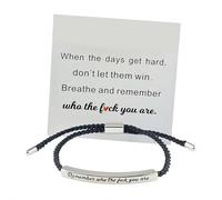 Remember Who The You Are Motivational Strength Bracelet, Adjustable Handmade Braided Strength Bracelets For Women Men,String Bracele t for Family Friends Jewelry Gift (style1)