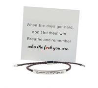 Remember Who The You Are Motivational Strength Bracelet, Adjustable Handmade Braided Strength Bracelets For Women Men,String Bracele t for Family Friends Jewelry Gift (style2)