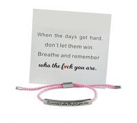 Remember Who The You Are Motivational Strength Bracelet, Adjustable Handmade Braided Strength Bracelets For Women Men,String Bracele t for Family Friends Jewelry Gift (style3)