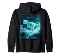 Remember Who You Are Chicken Dinosaur Zip Hoodie