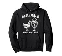 Remember Who You Are Chicken & Trex Dinosaur Mirror Funny Pullover Hoodie
