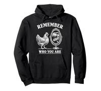 Remember Who You Are : Chicken & Trex Dinosaur Mirror Funny Pullover Hoodie