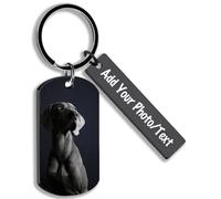 Remember Your Beloved Pet Forever - Personalized Pet Memorial Keychain with 2 Side Photoand 2 Side Text Tag,Customized Memorial Keyring gifts Black