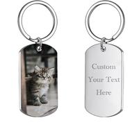 Remember Your Beloved Pet Forever - Personalized Pet Memorial Keychain with Name and Photo,Customized Memorial Keyring gifts Silver