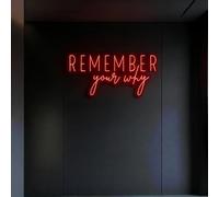 Remember Your Why Led Neon Sign, Motivational Quote Man Cave Neon Decor