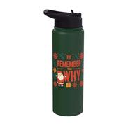 Remember Your Why Santa Snowflakes Stainless Steel Insulated Water Bottle