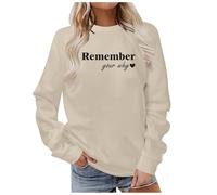 Remember Your Why Sweatshirt Women Crewneck Inspirational Long Sleeve Graphic Shirts Positive Motivational Pullover 2024 New