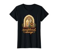 Remembered, Always Retro Mourning Nostalg Vintage Home Value Graphic T-Shirt, Women, Black, S