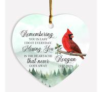 Remembering You is Easy I Do It Everyday Missing You is The Heartache That Never Goes Away Ornament, Personalized Cardinal in Loving Memory Ornament Xmas, Custom Name Memorial Ornament Christmas 2023