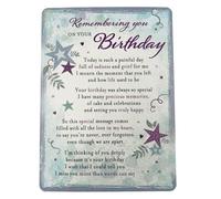 Remembering You on Your Birthday Memorial Remembrance Card Verse Plastic Coated Grave Graveside