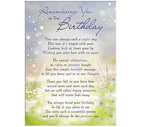 Remembering You on Your Birthday Memorial Remembrance Card Verse Plastic Coated Grave Graveside