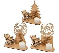 Remembrance Candle Ornament to Remember Loved Ones, Exquisite Sympathy Commemorative Memorial Gift Heart-Warming Angel, Handcrafted Sympathy Funeral Gifts with LED Light for Prayers (#3pcs)