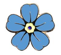 Remembrance Day Collectibles Alzheimer's Awareness Forget Me Not Flower Pin Badge, Blue Enamel, Base Metal, Small Size, Floral Design, Unisex Accessory