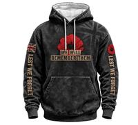Remembrance Day Embroidered Lest We Forget Logo Hoodies Mens Remembrance Day British Flag Hoodie Union Jack D-Day Shirt Hooded Sewatshirt Poppy Flower Graphic Jumper Long Sleeve Pullover Tops