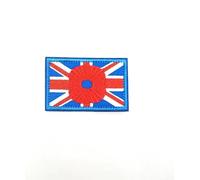 Remembrance Day Lest We Forget Badge Badge Patch Poppy UK 2024 GB Union Jack (Square)