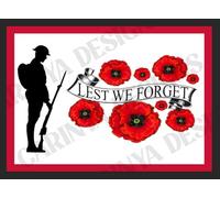 Remembrance Day Metal Sign Lest We Forget Soldier England War Plaque Remembering (Aluminium A4 (200x280mm) Approx)