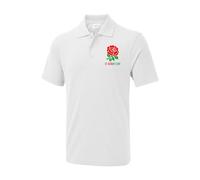 Remembrance Day Polo left chest St George's Proud, St. George's Day left chest Pocket design flower UK Flag Gift unisex Polo (White, 3XL, 3X_l)