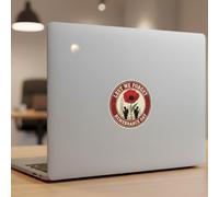 Remembrance Day Poppy Commemorative Vinyl Sticker, Military Memorial Decal, Round Design (150mm)