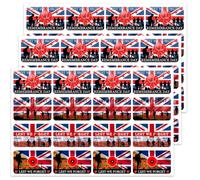 Remembrance Day Poppy Flag Stickers, Lest We Forget Decals | Honor the fallen with British flags, red poppies, soldiers, and Lest We Forget Remembrance Day designs