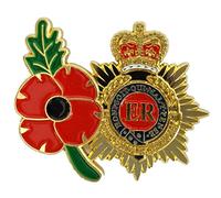 Remembrance Day Red Poppy Lapel Pin Badge Brooch The Queen's ER Memorabilia Poppy Badges and Pins (gold)