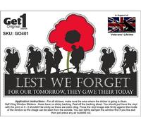 Remembrance Day Soldiers and Poppy Car Window Sticker - They Gave Their Tomorrow - in Support of Veterans Lifeline