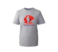 Remembrance Day T-Shirt - Lest We Forget Graphic Tee - Honor and Respect Veterans - Memorial Tribute Top (HeatherGrey, 3 Years)