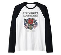 Remembrance is the Promise We Keep Honor Our Heroes 5 Raglan Baseball Tee
