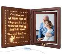 Remembrance Light Up Rotating Photo Frame - Sympathy Bereavement Gift for Loss of Loved One with Quote “Those We Love Don’t Go Away”, USB Powered, Holds 2 Vertical 4x6 Photos